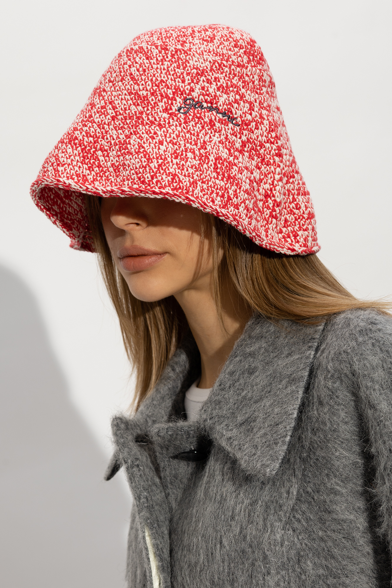 ハット GANNI Woman Hat Green A6899 861 GANNI-Green-Embroidered-Bucket